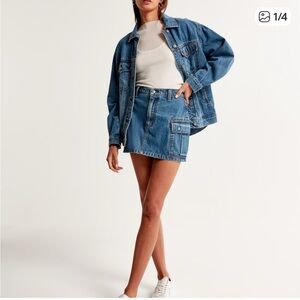 Abercrombie and Fitch Denim Cargo Mini Skirt